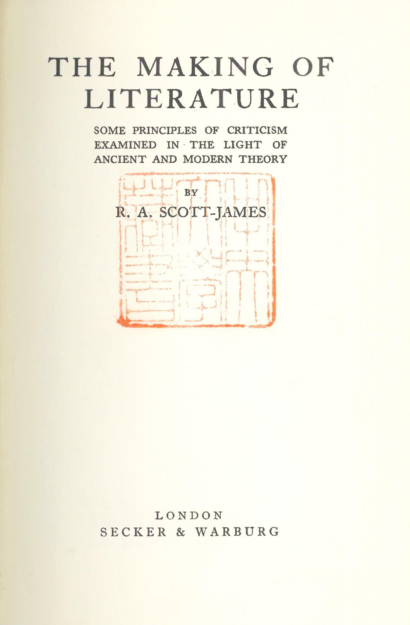 The Making of  Literature（1958年版）.jpg